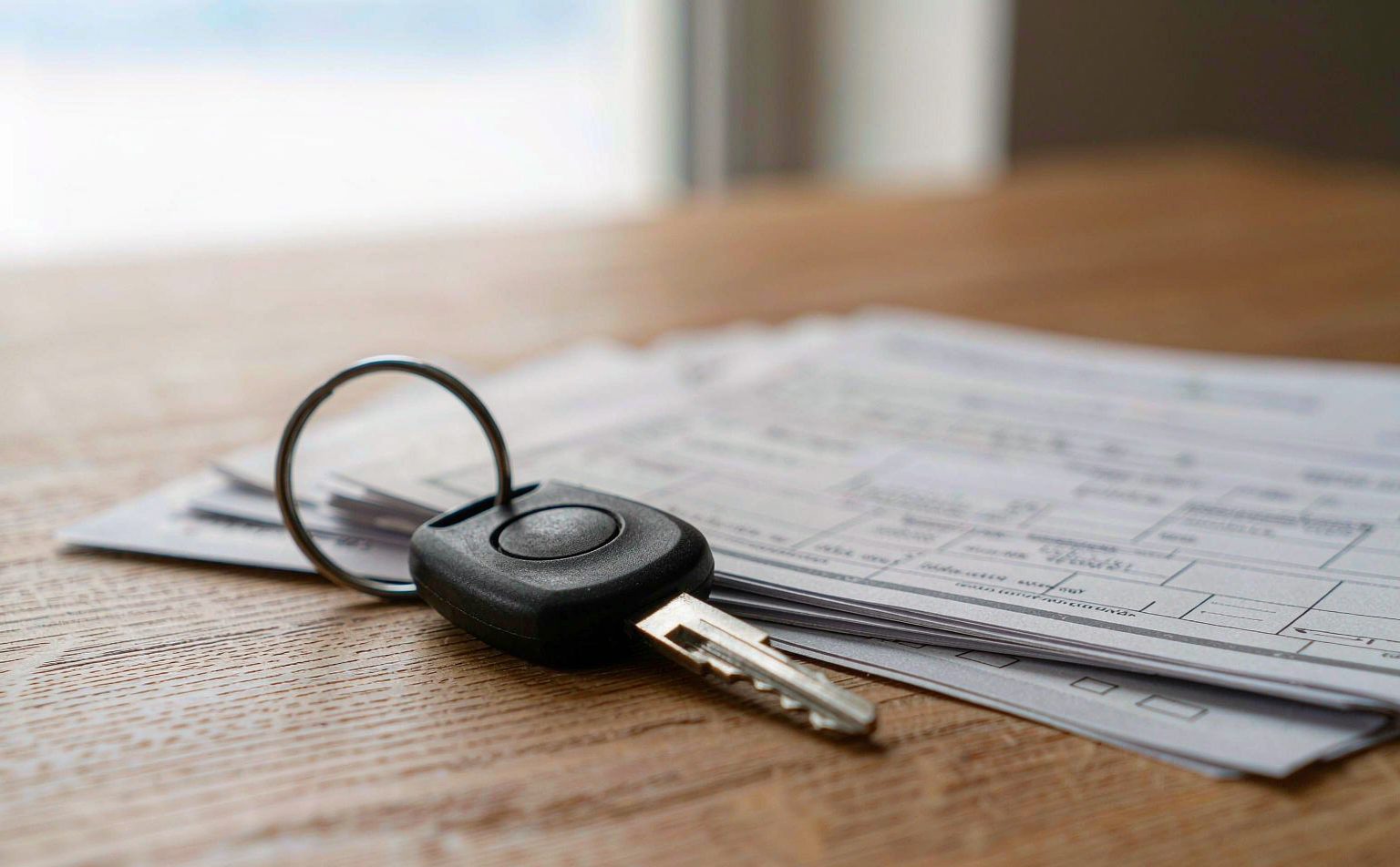 Home Car key and vehicle documents ready for handover